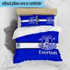 Football Club Everton 3PCS Print Bedding Set, Includes A Duvet Cover and Two Pillowcases for Bedroom, Dormitory, Suitable for All Seasons