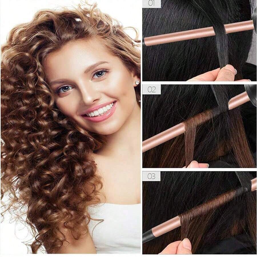 9mm Mini Hair Curler, Men And Women Corn Curly Hair, Single-Button Control, 2 Heat Settings, With 1 Heatproof Glove