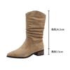 Spring and Autumn Western Cowboy Boots Women's Summer Medium Tube Thick Heel Martin Boots Skinny Pile Knight Boots 2025 New