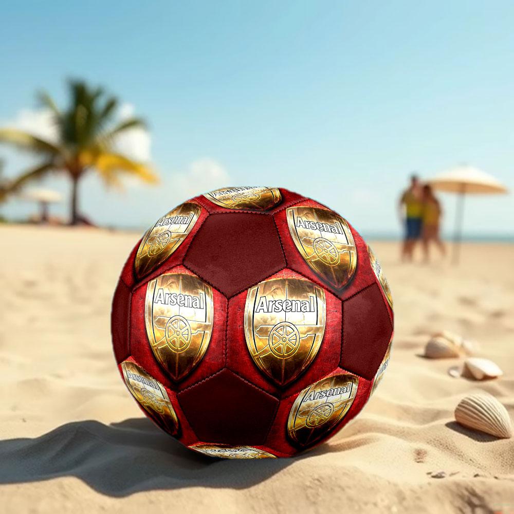 Pallone da Calcio Arsenal Football Club Taglia 5, Cucito a Macchina in PVC, Resistente e ad Alto Rimbalzo, Adatto a Tutte le Età, Merchandising per tifosi, Partite e Uso all'Aperto.