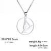 Dancer Rhythmic Gymnastics Round Pendant Necklaces for Women Girls Stainless Steel Gymnast Yoga Necklace Sport Jewelry
