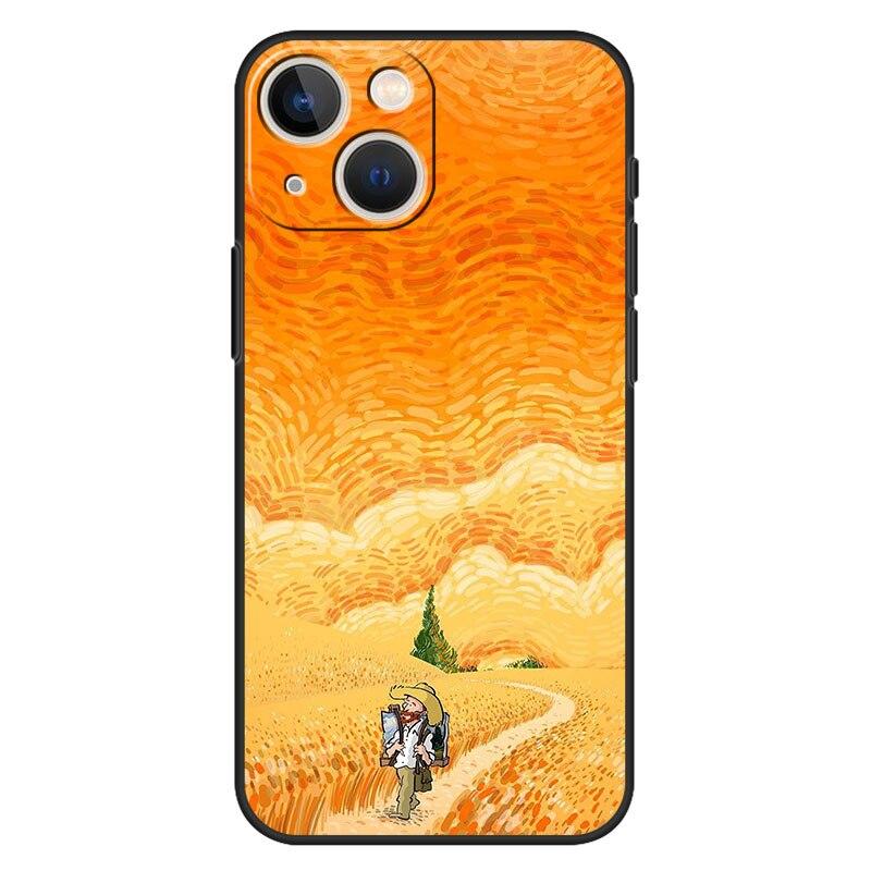 

Чехол для iphone 11 13 12 pro max Cover xr 7 8 Plus Funda XS X 14 5 5S SE2020, чехол в стиле ретро, ​​картина маслом Ван Гога, звездный космос iPhone 6 6S Plus