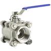 Bingyu AB0088 304 Stainless Steel Three-Piece Internal Thread Ball Valve