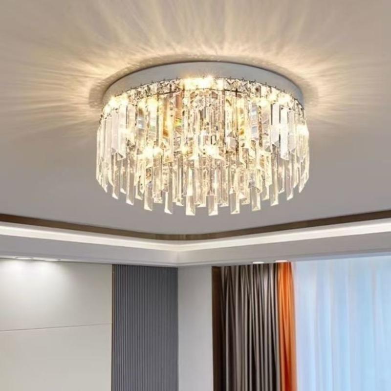 Gold Chrome E14 Led Pendant Light Crystal Ceiling Chandelier for Living Room Bedroom Indoor Decor Fixture