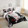 3Pcs Red Japanese Samurai 3D Printed Bedding Set Comfortable Duvet Cover King Queen Twin Size Birthday Gift Bedroom Decoration