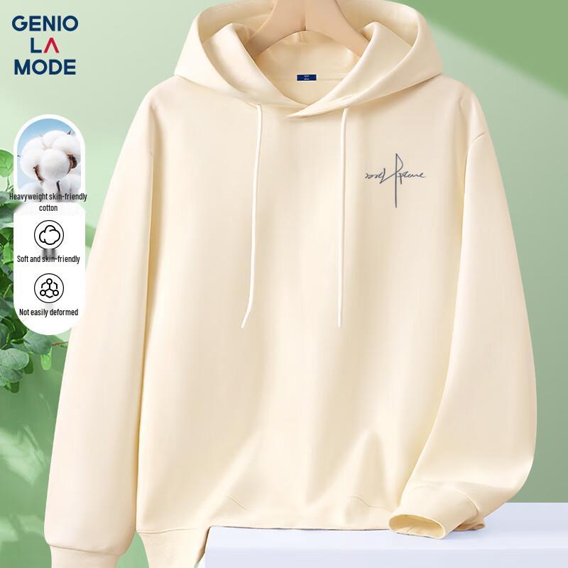 

GENIOLAMODE Men s Fashion Print Hooded Sweatshirt M