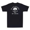 Stirb mit Erinnerungen, nicht mit Träumen Horror Totenkopf Druck auf dem Rücken Vintage Unisex T-Shirt
