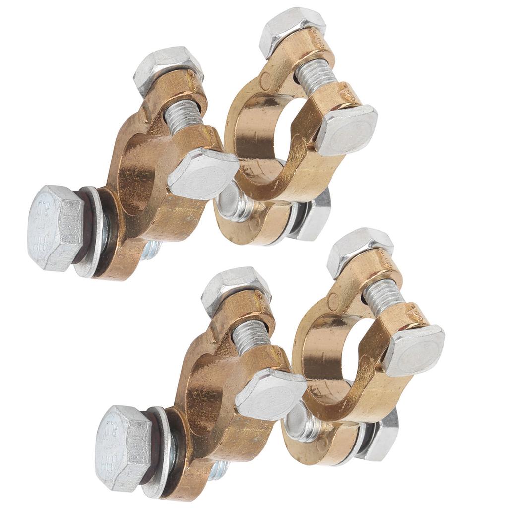 4pcs Battery Cable Terminal 300A Brass Battery Terminal Connector M10 for Automobiles Trucks Caravan
