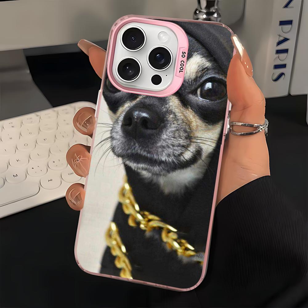 Cute Pet Chihuahua Dog Phone Case For IPhone 16 15 14 13 12 11 Pro Max X XR XSMAX 8 7 Plus Matte Shockproof Back Cover