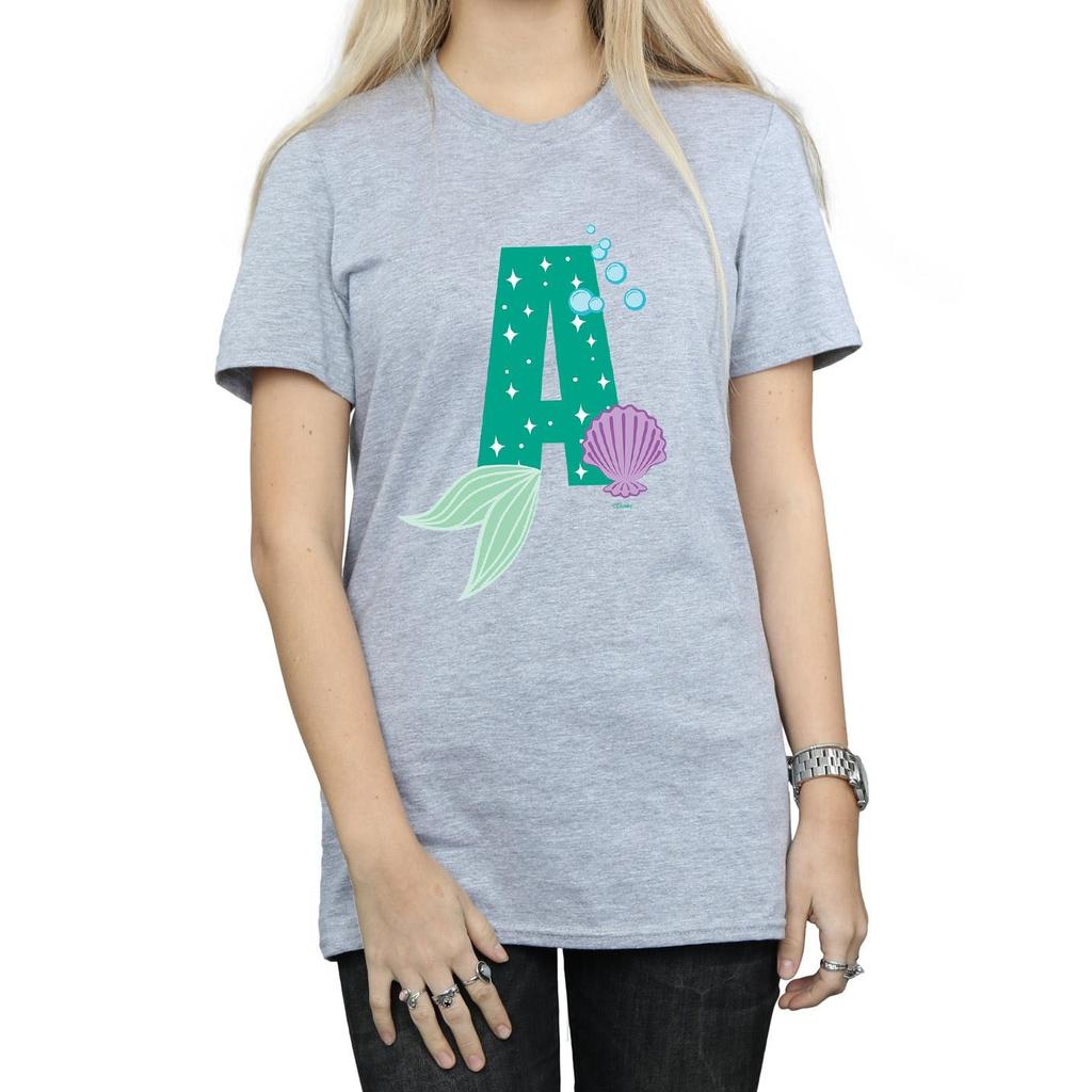 Disney Womens/Ladies Alphabet A Is For Ariel Cotton Boyfriend T-Shirt
