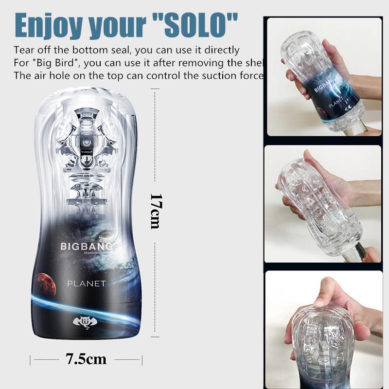 Male Masturbator Cup Soft Pussy Transparent Vagina with Red Ball Sex Toys for Men
