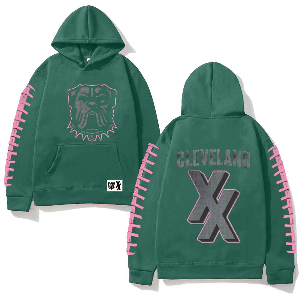 Felpa con cappuccio a maniche lunghe Mgk X Cleveland Browns per Autunno/Inverno Nuove Felpe Grunge Abbigliamento a maniche lunghe Felpe con cappuccio