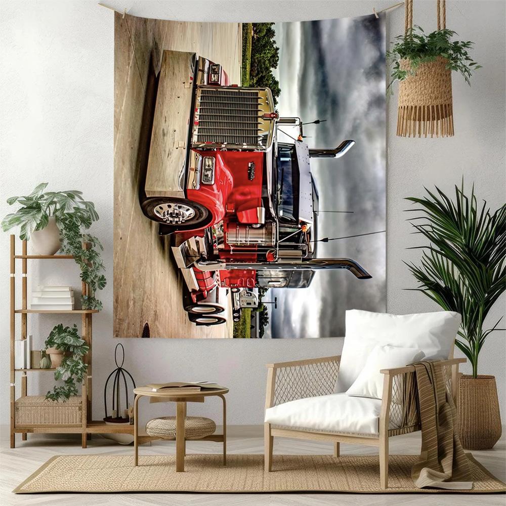 Kw Heavy Trucks Wall Decor Tapestry Art For Pet Memorial Birthdaywedding Party Backdrop Family Gift