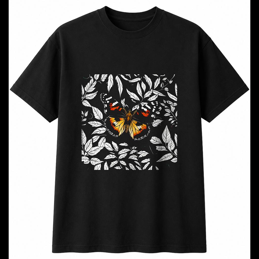 Painted Lady Butterfly in Nature Botanical Mens T-Shirt Insect Wildlife Top Tee