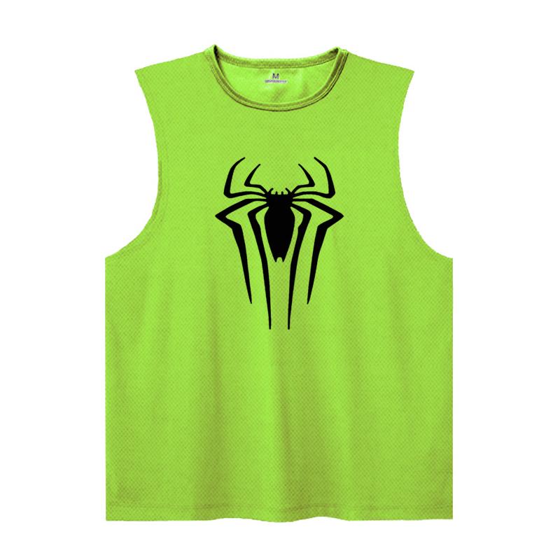 Summer Round Neck 3D Spider Pattern Printed Top Fashionable Casual Sleeveless Vest Men's T-shirts