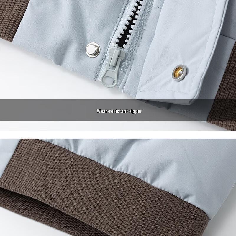 Miiow Unisex Stand Collar Striped Puffer Jacket