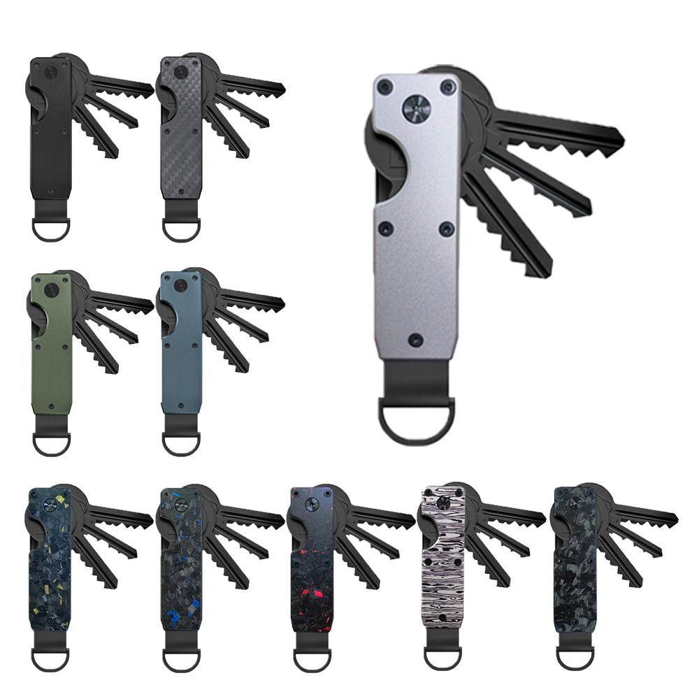 Smart Metal Key Organizer Holds 2-6 Keys with Screwdriver Keychain Minimalist Keys Fob for Keys Less Than 6.2cm