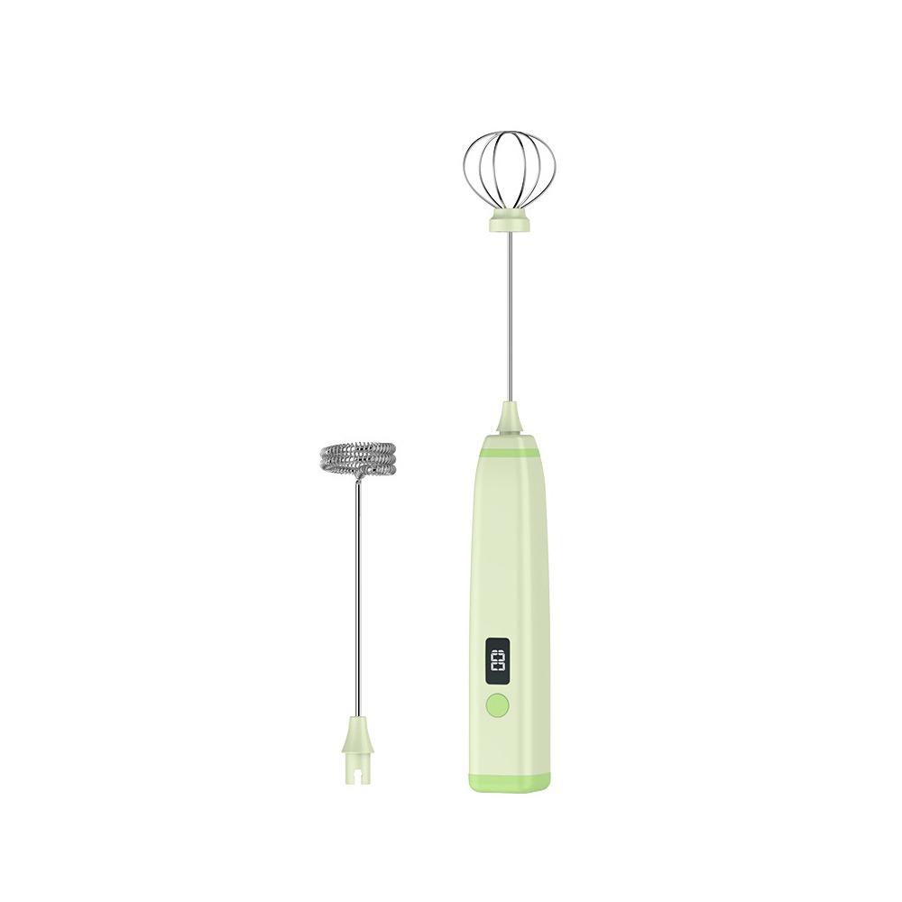 

Wireless Kitchen Egg Beater Digital Display Milk Foam Maker Handheld Coffee Mixer Baking зелёный
