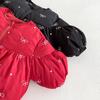 2025 New Girls' Korean-Style Winter Coat with Bow and Scarf - Cute Cotton Padded Outfit for Babies