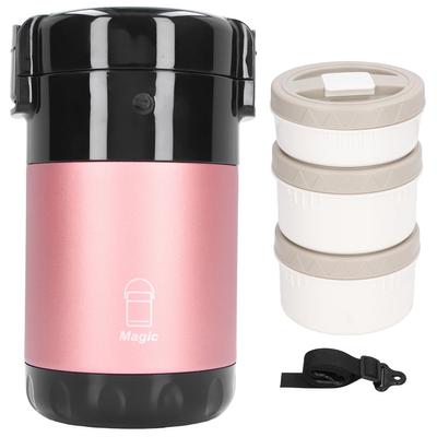 Insulated Lunch Containers 2.3L Capacity 3 Layers 304 Stainless Steel Vacuum Insulation Food Pot