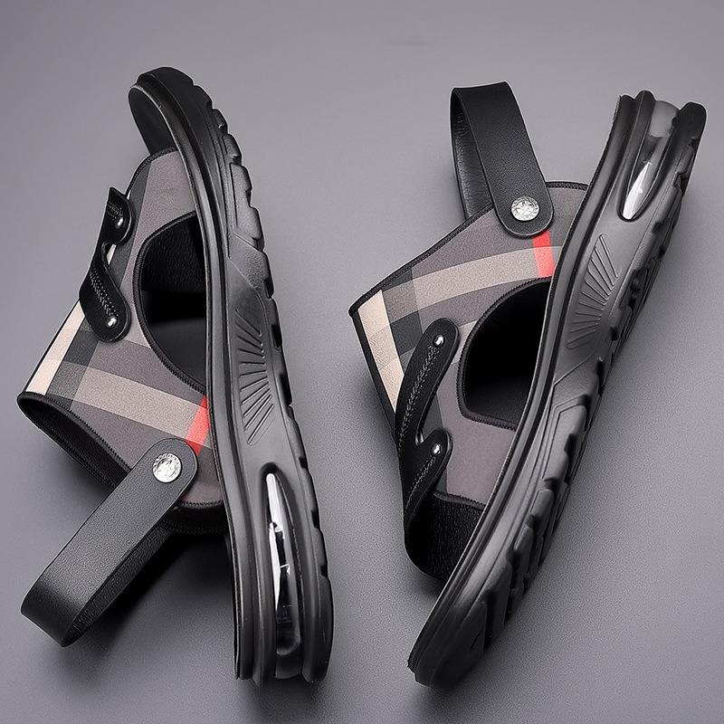 Men's Sandals Leather Casual Sandals Non Slip Beach Sandal Outdoor Platform Sandals for Men Summer New Slippers Sandalias Hombre