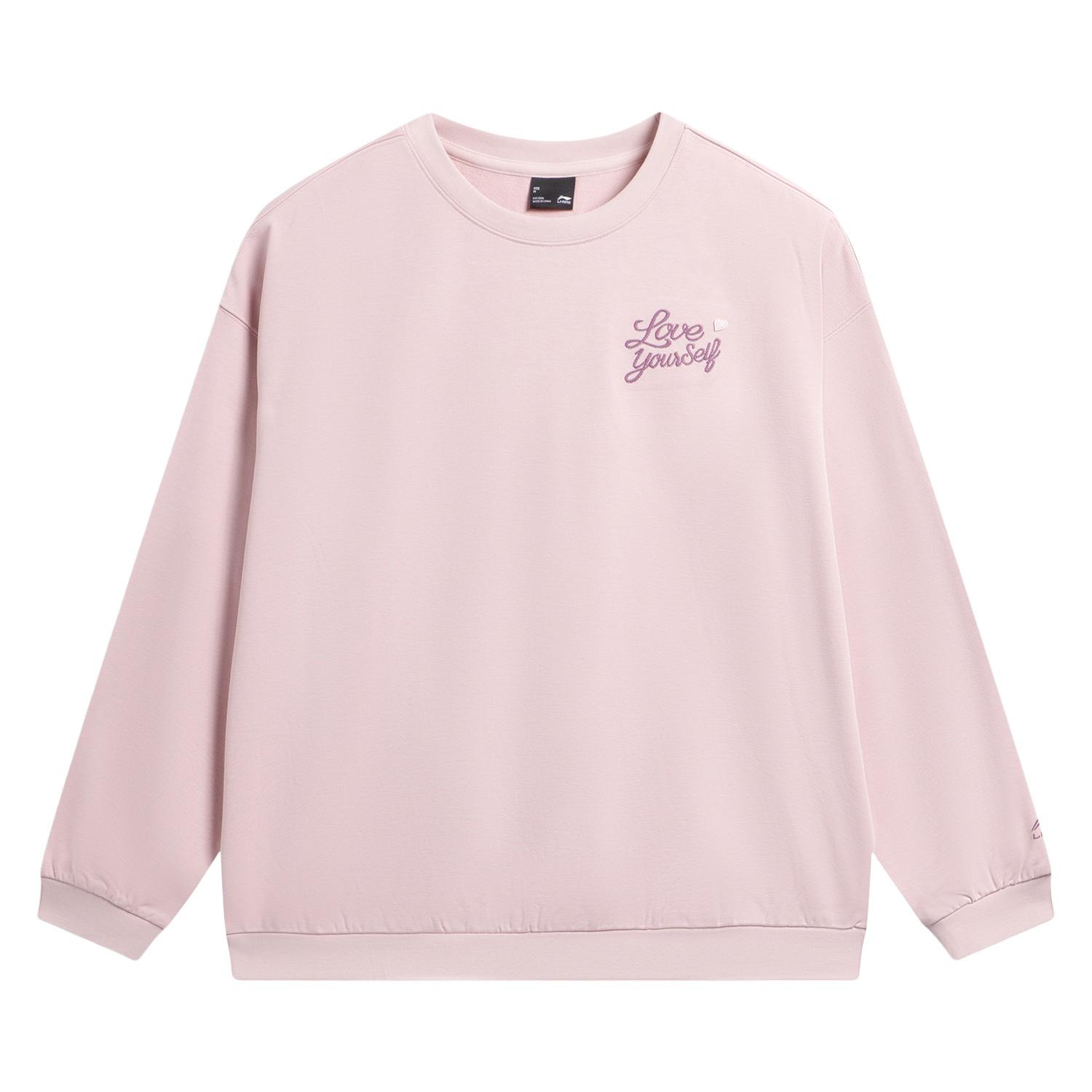 

Li Ning Sports Lifestyle Series Round Neck Logo Letter Embroidered Sweatshirt Women sweatshirt AWDW640-5 2XL
