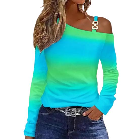 Dámská halenka s dlouhým rukávem Košile Jednobarevné pulovry Trička Sexy bez ramen Y2k Top