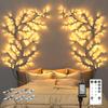 Enchanted Willow Vine Fairy Lights - 7.5Ft Christmas Decorations Twinkling Tree Branch with Remote Control, 144 LEDs Twinkle String Lights for Wall
