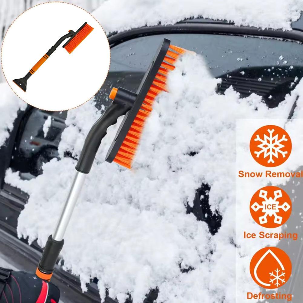 New Multifunctional Snow Shovel Windscreen Shovel Scraper Cleaning Long Windscreen Microfibre Soft Tools Car Handle Brush E8G0