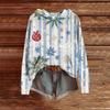 Ladies' Fashionable Printing Casual Hooded Long Sleeved Sweatshirt