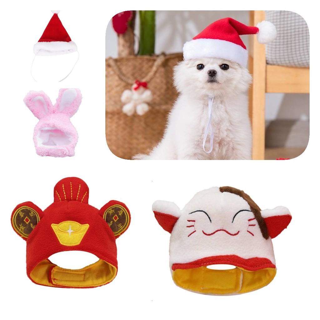 Of The God Wealth Rabbit Elk Cat Santa Hat Pet Headwear Decoration Cute Cartoon
