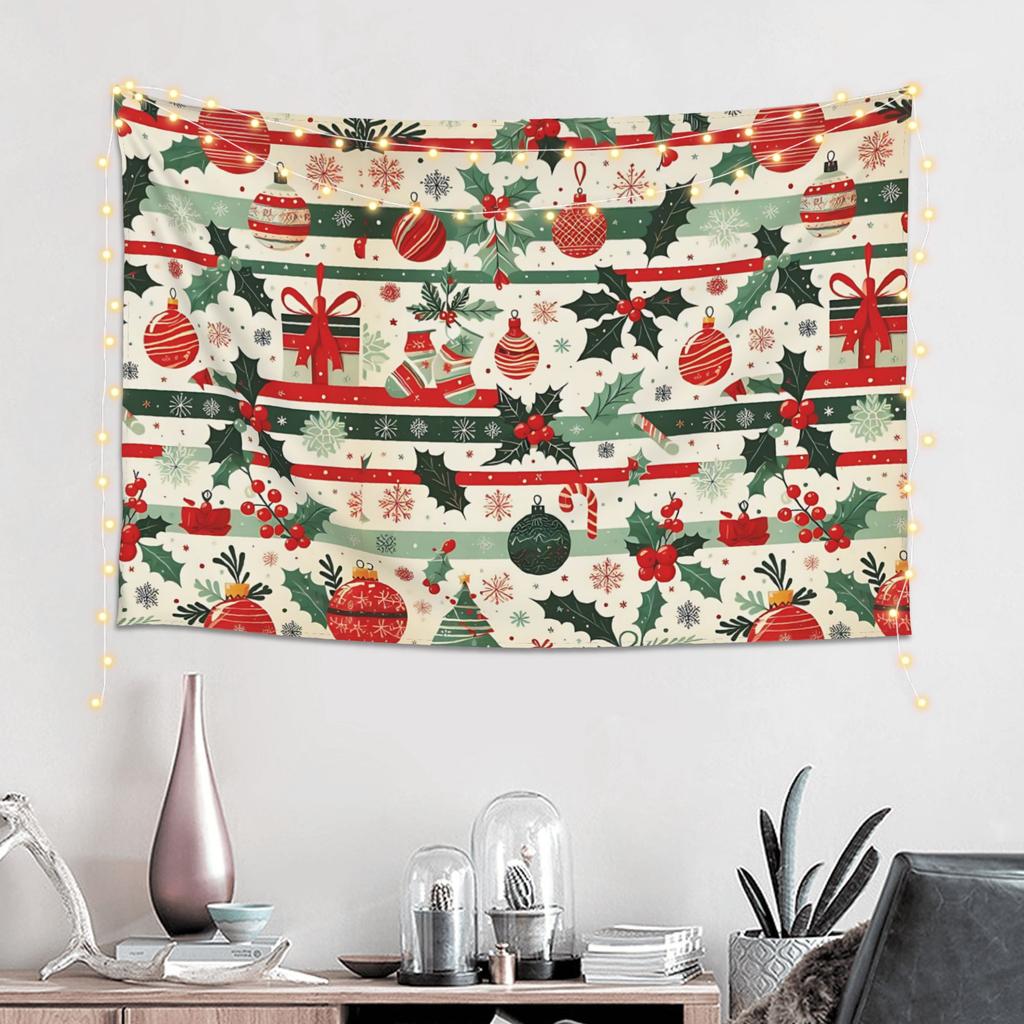 Christmas Knit Heart Pattern Tapestry Bedroom Decoration Wall Hanging Blanket Tapestry Cool Stuff For Room