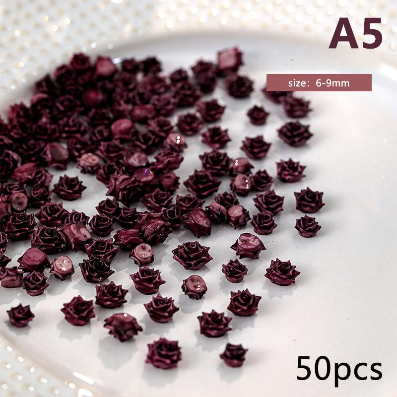 

50 шт. 3D разноцветные розы цветы смоляной клей для ногтей стразы украшения маникюр кавайные подвески A5