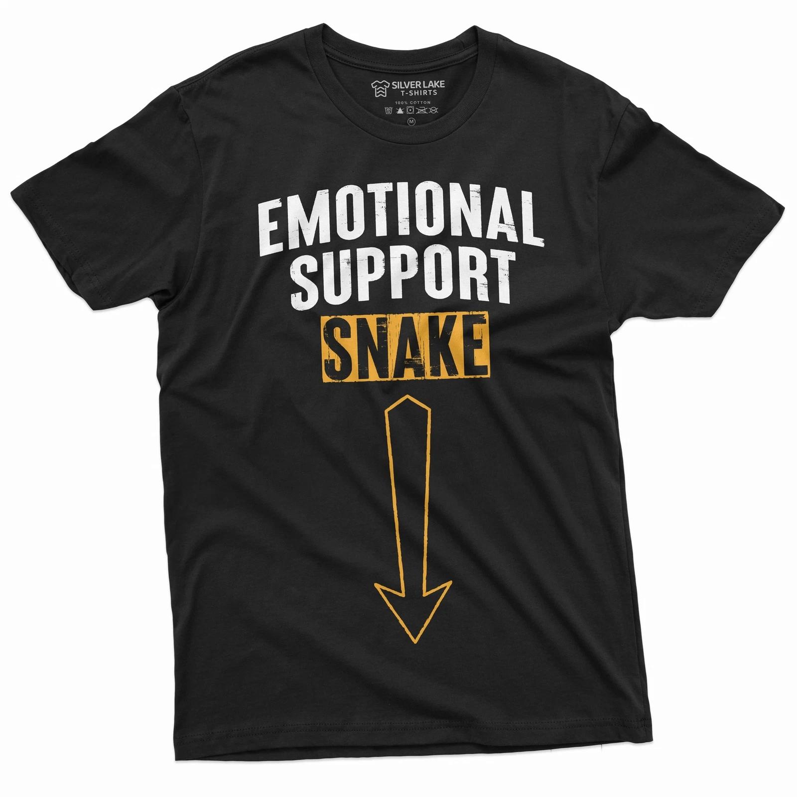 Funny Humorous T-Shirt Emotional Support Snake Tee Funny Adult Joke T-Shirt XS