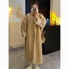 Women's Trendy Winter Suede Thick Long Motorcycle Leather & Fur One-Piece Coat
