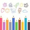 Fun Crayon Wall Stickers with Hand-Drawn Designs Wall Decoration Creative Wall Decals Home Decoration Accessories