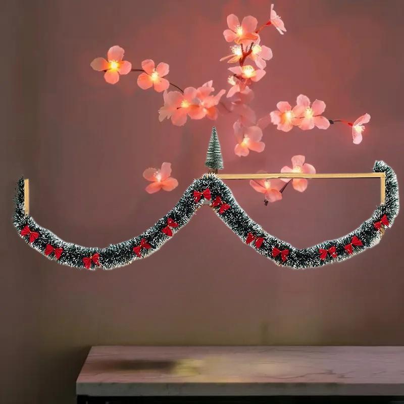1PCS 2M Christmas Tree Tinsel Garland Christmas Decor For Home 2026 Metallic Twist Garland Xmas Ornament New Year Party Decor