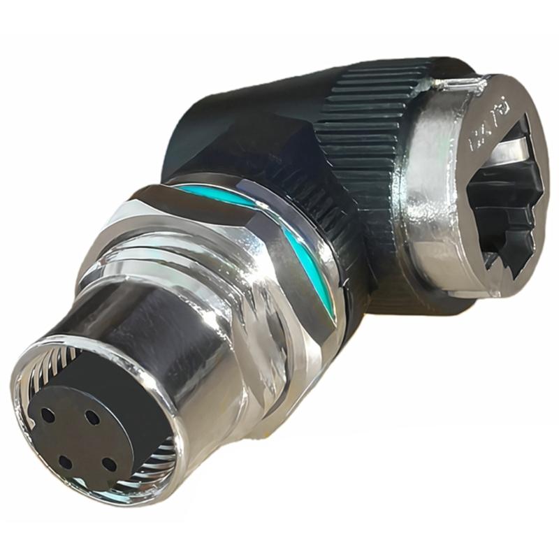 Industrial Ethernet Adapter 12mm 8Pin/4Pin to RJ45 Connectors Adapter Cat6 High Speed 10Gbps IP68 Waterproof Design