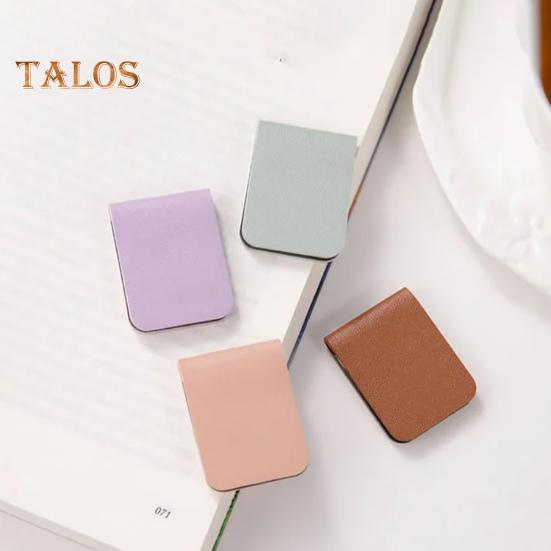 Magnetisches Lesezeichen aus Kunstleder mit Magnetverschluss, Buchklammer, schmale Eckpassform, Lesefortschrittstracker, Seitenmarker