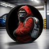 1pc, Portable Tire Covers With Red Coat Gorilla Design - Versatile 100% Polyester, No Electricity Required For New Year Gifts An