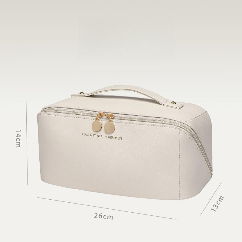 1pcs PU Leather Large Capacity Cosmetic Bag Waterproof Portable Makeup Organizer Outdoor Travel Toiletry Storage Pouch