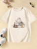 Cute Emoji Cat Fun Pure Cotton Printed Unisexs and Womens Wear Summer New Personalized Tshirt Fashion Casual Loose Tshirt