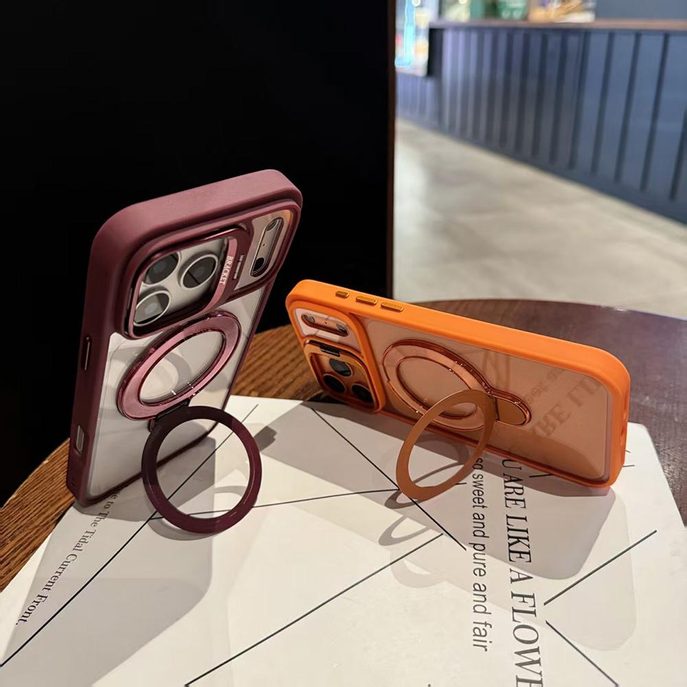 For Lens Stand Phone Cases For For Iphone 17 16 1 14 13 12 11 Pro Max Plus Air Case Magnetic Ring Holder Shockproof Cover