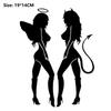Angel Devil Girl Vinyl Decal, Car Body Side Sticker, Cool Anime Silhouette Art, Waterproof Auto Exterior Accessory