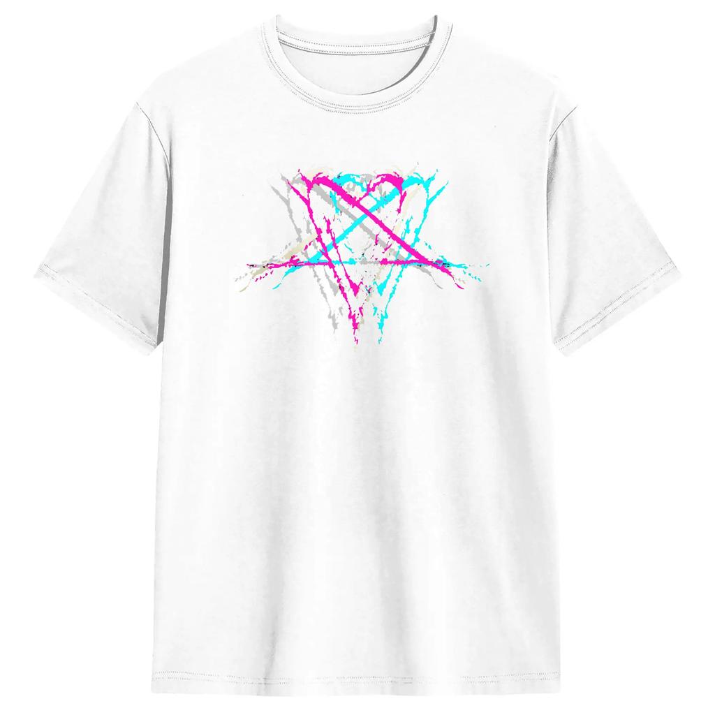 Unisexs Liebe Metallband HIM Heartagram T-Shirts 100% Baumwolle Kleidung Lässiges Kurzarm Rundhals-T-Shirt Grafik-T-Shirts