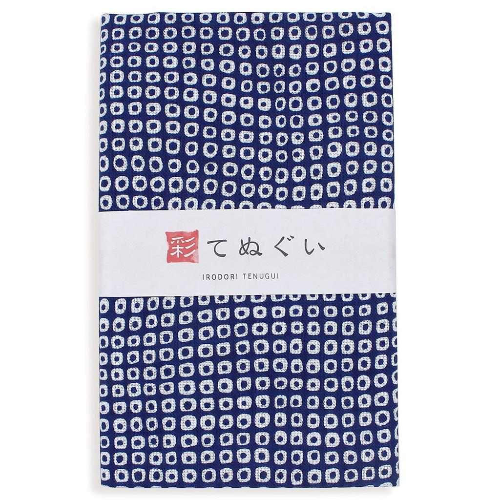 KOMESICHI Irodori Small Pattern Tenugui Navy Blue Set Set of 33 x 88cm (Tenugui) A, Anti-Fray Finish, 3, Approx.