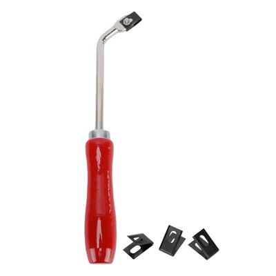 Floor Groover Sturdy Steel Slotting Cutter with 3 Spare Blades for PVC Plastic Floor Installation Red Beech Handle