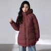 Down cotton-padded clothes women's medium and long bread clothes winter new loose cotton-padded jackets hooded casual cotton-padded jackets