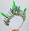 Handmade Natural White Crystal & Silver Moon Crown Headband 