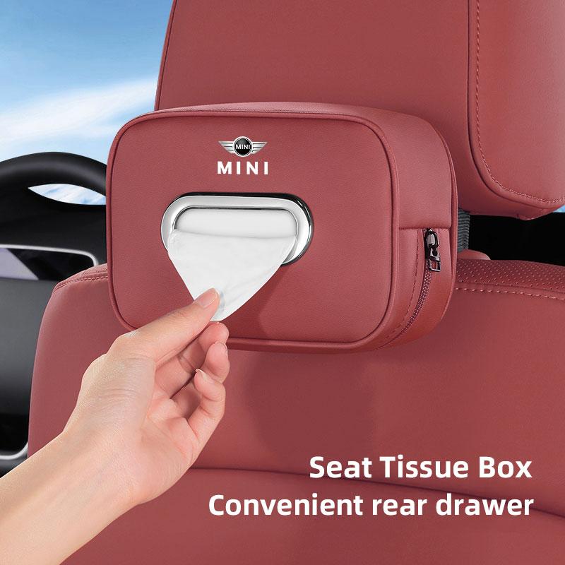 High-capacity Car Interior Tissue Box Kleenex Storage Bag Accessories For BMW Mini Works Cooper F54 F55 F56 F57 F60 R50 R52 R53